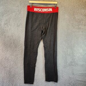 J2 Sport Legging Mens Large Black Cotton Wisconsin Badgers Football Team Pull-On